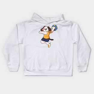 Dog as Handball player with Handball Kids Hoodie